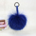 15cm Fluffy Pompom Bag Pendant Charm Raccoon Fur Ball Leather Strap Keychain Keyring